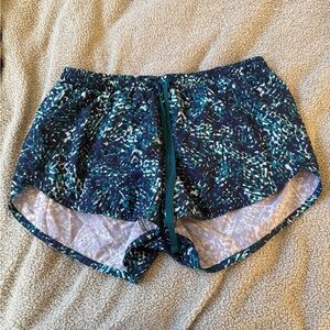 Old Navy Teal & Navy Abstract Print Athletic Shorts